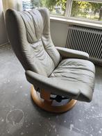 Comfortabele Scandinavische Leren Fauteuil, Huis en Inrichting, Fauteuils, Ophalen, Zo goed als nieuw, 50 tot 75 cm, Leer