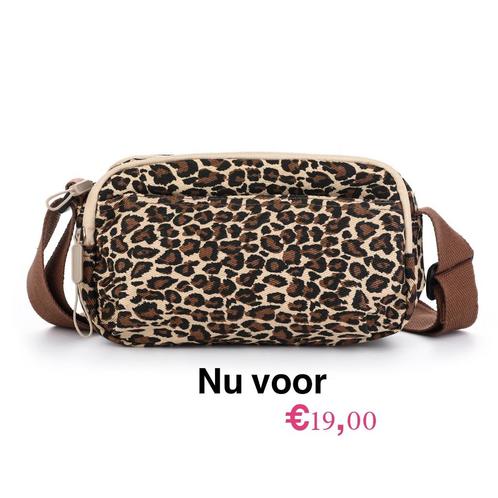 Multi vakjes crossbody reistasje Leopard - ideaal voor op va, Sieraden, Tassen en Uiterlijk, Tassen | Damestassen, Nieuw, Schoudertasje