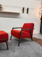 Nieuw Harvink Splinter Fauteuil met Hocker Hallingdal stof, Harvink, Nieuw, 75 tot 100 cm, Ophalen of Verzenden