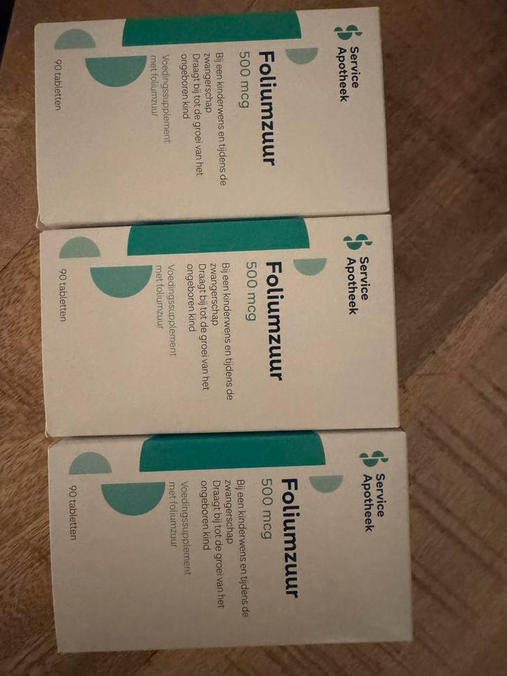 Foliumzuur - 3 Nieuwe Verpakkingen, Sport en Fitness, Gezondheidsproducten en Wellness, Nieuw, Overige typen, Ophalen of Verzenden