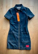 Calvin Klein design denim jurk lange volledige rits S blauw, Calvin Klein, Ophalen of Verzenden, Maat 36 (S), Blauw