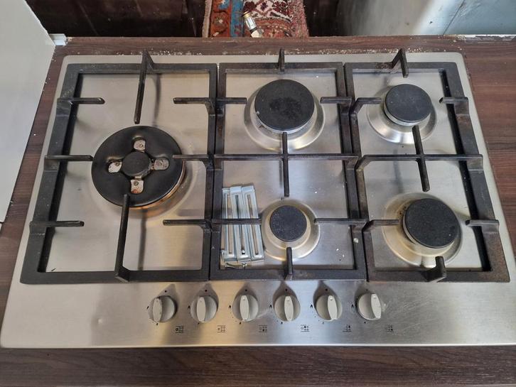 5 pits gaskookplaat, Witgoed en Apparatuur, Kookplaten, Inbouw, Gas, 5 kookzones of meer, Ophalen