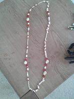 Echt parelcollier: parels, rood sponskoraal, parelmoer 116cm, Ophalen, Nieuw, Steen of Mineraal, Met edelsteen