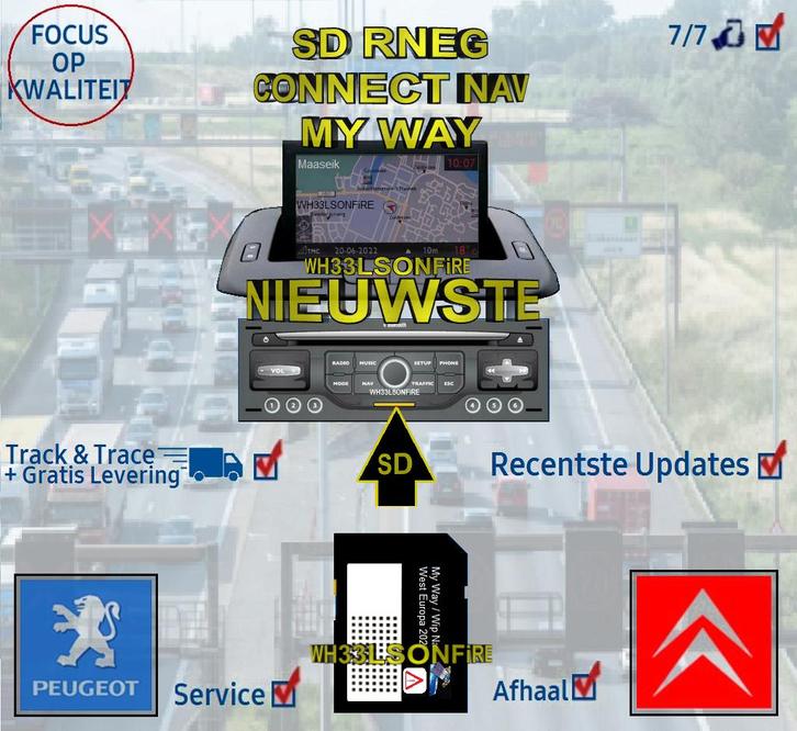 Citroen - Peugeot myway-wipnav Navigatie SD 2025 RNEG, Computers en Software, Navigatiesoftware, Nieuw, Landkaarten, Ophalen of Verzenden