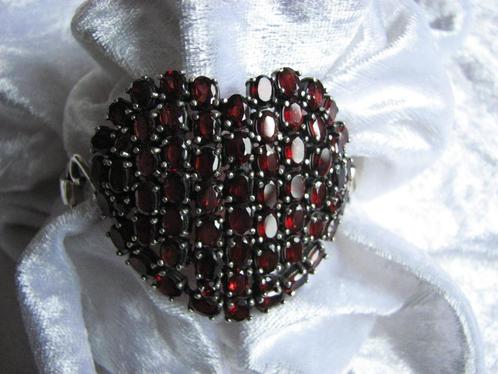 Prachtige Handgemaakte Zilveren Armband met Granaten - Har, Sieraden, Tassen en Uiterlijk, Antieke sieraden, Armband, Zilver, Met edelsteen