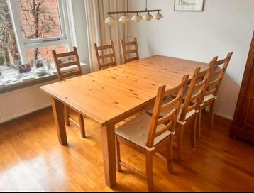 Eettafel en 6 stoelen hout IKEA beschikbaar voor biedingen