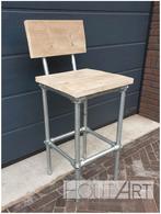 Kruk / Barkruk RUGLEUNING steigerbuis met steigerhout, 5 krukken of meer, Nieuw, Ophalen of Verzenden, Hoeves 3 in Schijndel