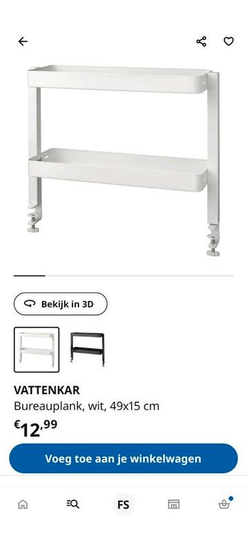 VATTENKAR Bureauplank 2 etages. beschikbaar voor biedingen