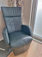 Groene leren relaxfauteuil, Ophalen, Gebruikt, Minder dan 75 cm, Metaal