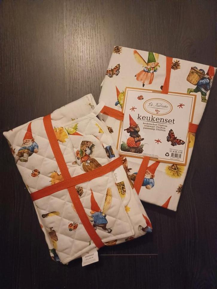 David de Kabouter Keukenset - Nieuw!, Huis en Inrichting, Keuken | Textiel, Nieuw, Schort, Overige kleuren, Ophalen of Verzenden