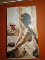 Schilderij vrouw met wijn 120x70, Ophalen