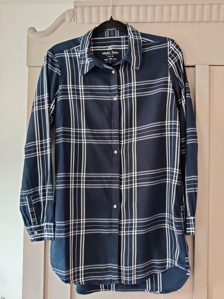 Jeans Centre Blouse - Blauw/Wit Geruit - Maat S, Kleding | Dames, Blouses en Tunieken, Zo goed als nieuw, Maat 36 (S), Blauw, Ophalen of Verzenden