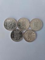5 zilveren Guldens Juliana, Postzegels en Munten, Munten | Nederland, Setje, Zilver, Ophalen of Verzenden, Koningin Juliana