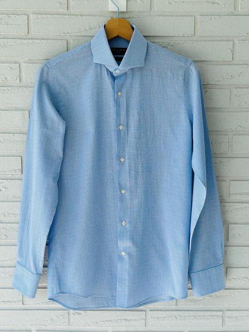 D'S Damat Blue Checkered Shirt – Size XS – Excellent Conditi, Kleding | Heren, Overhemden, Zo goed als nieuw, Halswijdte 38 (S) of kleiner