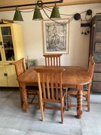 Eettafel en stoelen, Huis en Inrichting, Complete eetkamers, 4 tot 6 stoelen, Gebruikt, Ophalen