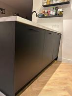 Moderne matzwarte eilandkeuken direct leverbaar GEDEMONTEERD, Zwart, Overige typen, Ophalen of Verzenden, Zo goed als nieuw