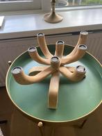 Mooie houten kandelaar, Huis en Inrichting, Woonaccessoires | Kandelaars en Kaarsen, Ophalen, Gebruikt, Hout, Minder dan 25 cm