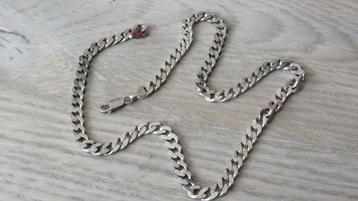 Zilveren heren/dames schakel ketting/collier / 6 mm beschikbaar voor biedingen