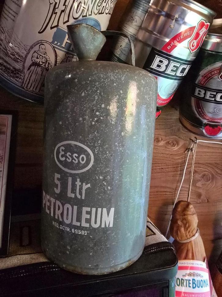 Oude Esso Petroleum Kan 5 Liter, Antiek en Kunst, Antiek | Overige Antiek, Ophalen of Verzenden