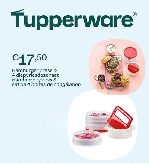 Tupperware hamburger diepvriesset, Huis en Inrichting, Keuken | Tupperware, Nieuw, Wit, Rood, Ophalen of Verzenden