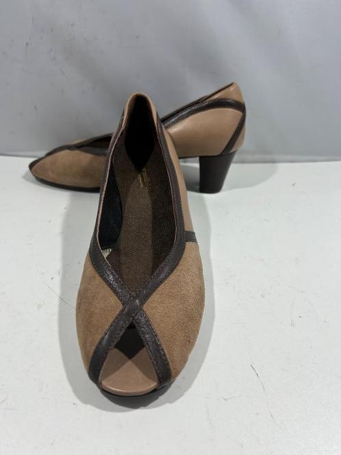 Xsensible, maat 36.5, Leuke peeptoe zomerschoenen, Kleding | Dames, Schoenen, Zo goed als nieuw, Schoenen met hoge hakken, Bruin