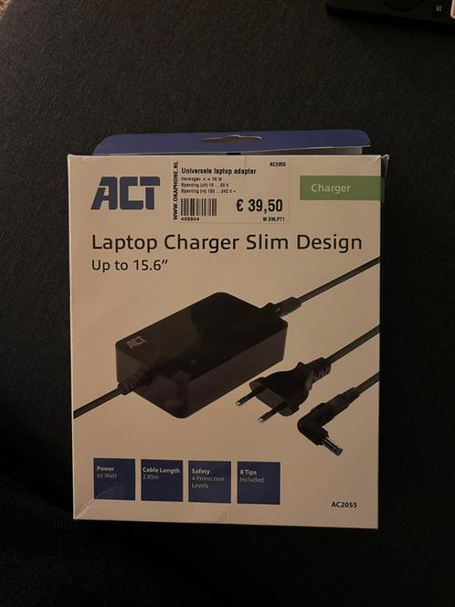 ACT Compacte laptoplader 65W (voor laptops tot 15,6 inch), Computers en Software, Laptop-opladers, Zo goed als nieuw, Ophalen