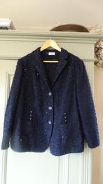Sommermann donkerblauw jasje met pailletjes, maat 52, Kleding | Dames, Jasjes, Kostuums en Pakken, Maat 46/48 (XL) of groter, Zo goed als nieuw