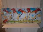 Fiore Glasprintschilderij kippen, Antiek en Kunst, Ophalen