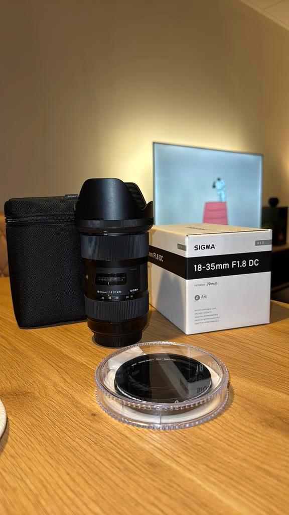 Sigma 18-35mm f/1.8 DC HSM Art + Hoya ND Filter, Audio, Tv en Foto, Fotografie | Lenzen en Objectieven, Zo goed als nieuw, Standaardlens