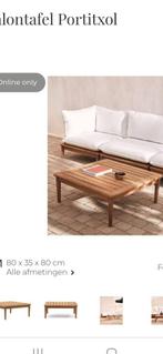 Nieuwe Kave Home teak houten salontafel portixsol 80 cm / 80, Ophalen, 50 tot 100 cm, Nieuw, 50 tot 100 cm
