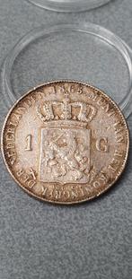 1 Gulden Willem III 1865 - Zilveren Munt, 1 gulden, Koning Willem III, Zilver, Ophalen of Verzenden