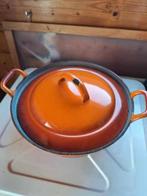 ijzeren pan, oranje, vintage, Antiek en Kunst, Ophalen of Verzenden