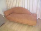 Tweezits canapé, donker crème/ lichtbruin suède/ suèdine, Ophalen, Minder dan 75 cm, 150 tot 200 cm, Tweepersoons