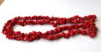 Prachtige rode koraal ketting koralen collier, Lang, Ophalen, Zo goed als nieuw, Steen of Mineraal, Met edelsteen