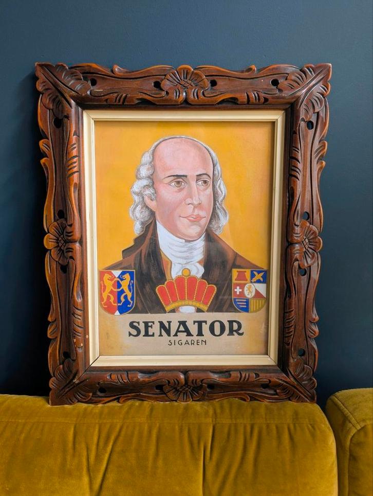 Senator sigaren print litho in lijst, Antiek en Kunst, Kunst | Litho's en Zeefdrukken, Ophalen of Verzenden