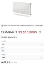 Compact radiator 3000 x 500 type 33, Nieuw, 800 watt of meer, Radiator, Ophalen