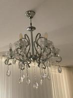 Kroonlucht met kristallen, Huis en Inrichting, Lampen | Kroonluchters, Ophalen, Zo goed als nieuw
