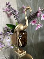 Gouden Flamingo Beeld - Decoratief, Ophalen of Verzenden, Nieuw, Steen, Dierenbeeld