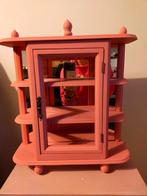 Snuisterijen kastje met spiegels in roze krijtverf., Ophalen of Verzenden, Zo goed als nieuw