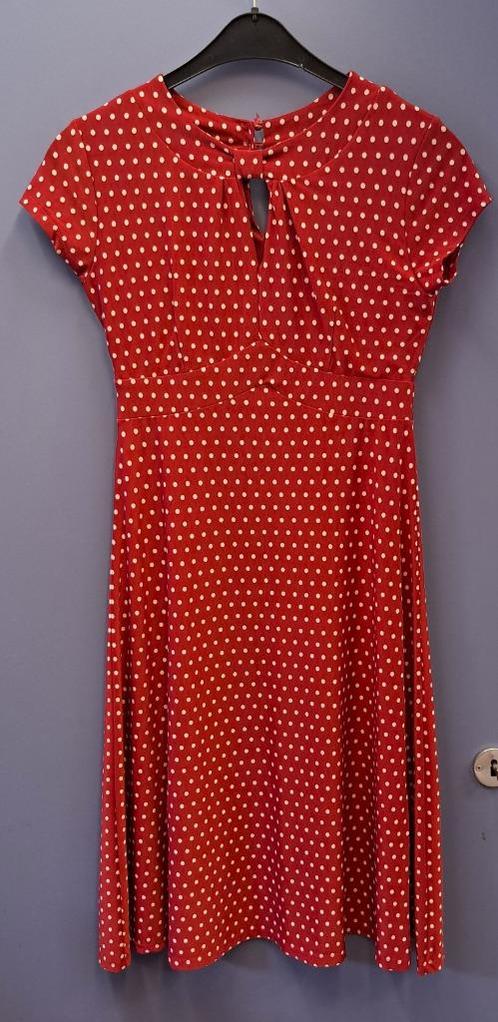 Lindy Bop Stijlvolle retro jurk rood wit stippen mt 38 48989, Kleding | Dames, Jurken, Zo goed als nieuw, Maat 38/40 (M), Rood