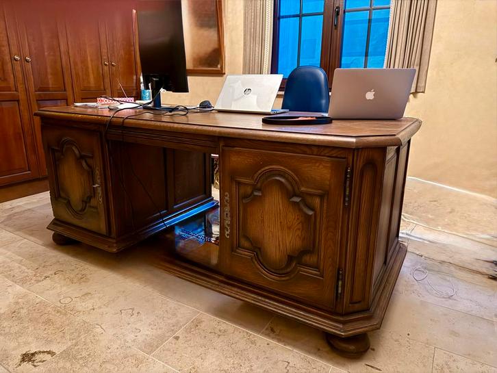 Massief Eiken Bureau, Huis en Inrichting, Bureaus, Gebruikt, Ophalen