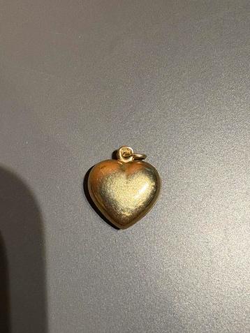 14 karaat gouden hart hanger – 0,69 g – gestempeld 585, gold beschikbaar voor biedingen