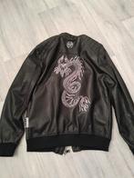 Merk Leren Jas : PHILIPP.PLEIN, Kleding | Heren, Jassen | Zomer, Maat 52/54 (L), Zwart, Ophalen of Verzenden, Zo goed als nieuw