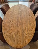 Ovale tafel met vier stoelen,, Huis en Inrichting, Complete eetkamers, Ophalen, Gebruikt, Modern, 4 tot 6 stoelen