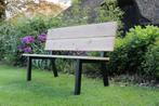 Handgemaakte tuinbank van douglas hout met stalen poten, Tuin en Terras, Tuinbanken, Ophalen, Zo goed als nieuw, Hout