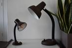 Herda bruine lamp en kleine lamp jaren 70 vintage, Ophalen of Verzenden, Gebruikt, Metaal, Minder dan 50 cm