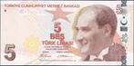 Turkije 5 lirasi ND(2009) UNC p.222a (#48), Postzegels en Munten, Bankbiljetten | Azië, Los biljet, Centraal-Azië, Verzenden
