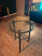 Bijzettafeltje glas, Huis en Inrichting, Tafels | Bijzettafels, 45 tot 60 cm, Minder dan 55 cm, Rond, Ophalen of Verzenden