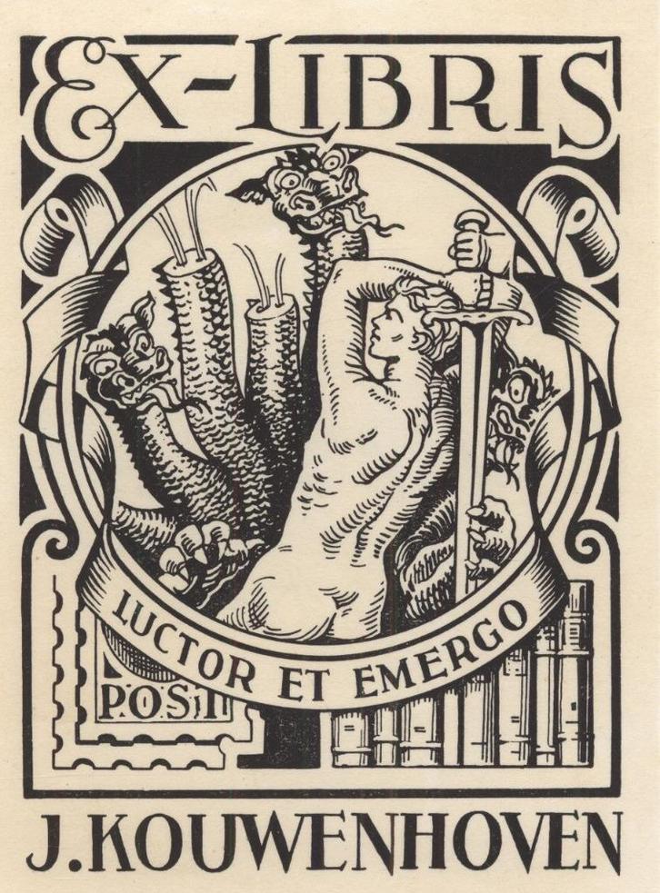 0206 Ex Libris België : Lode Sebregts, 1947, Antiek en Kunst, Kunst | Etsen en Gravures, Verzenden