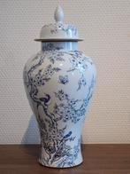 Vintage Chinese vaas Chinees porselein dekselvaas vogels, Ophalen of Verzenden